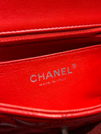 Chanel Timeless Classic flap mini rectangle patent red