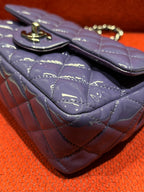Chanel Timeless Classic flap mini rectangle patent purple