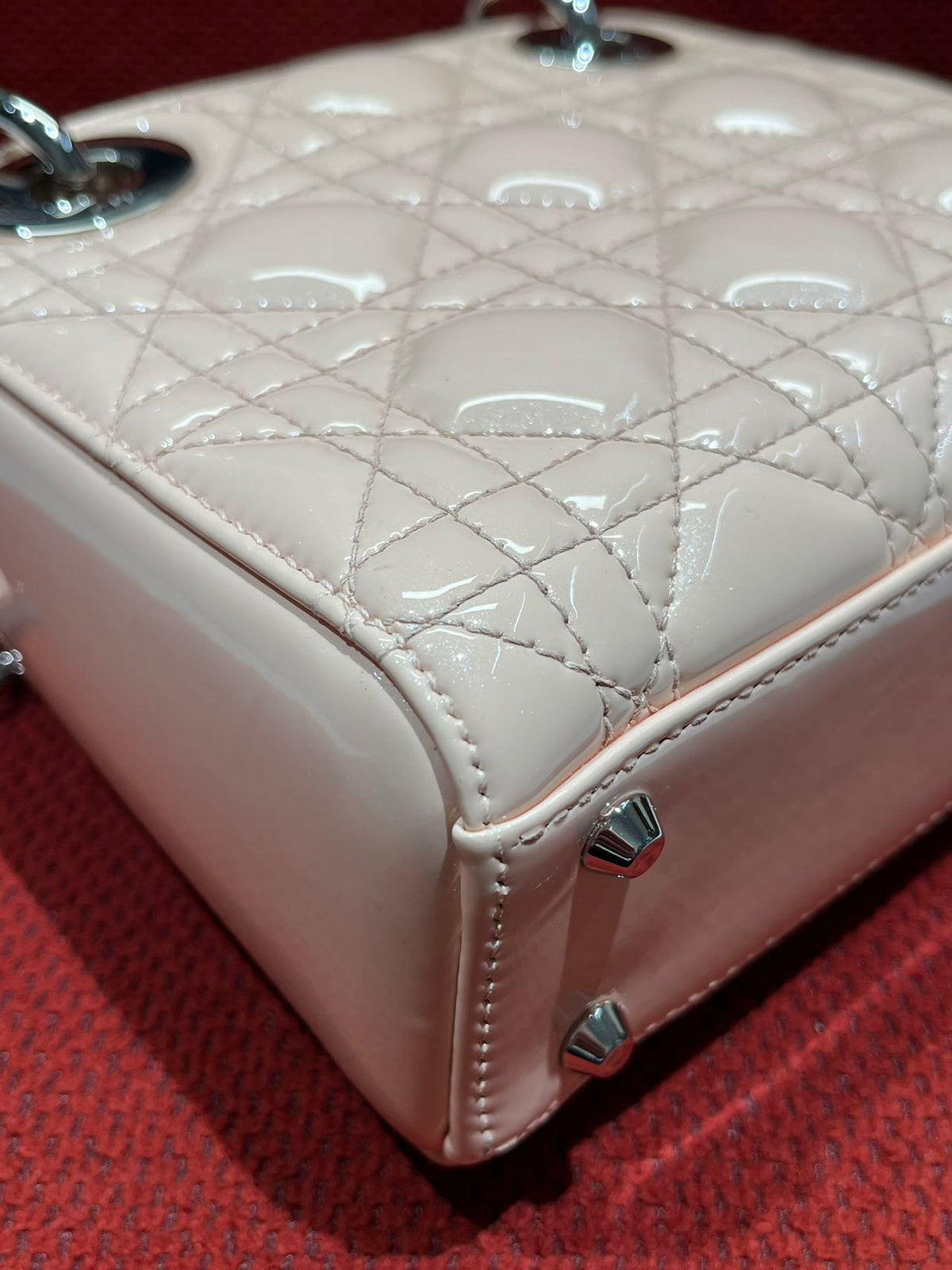 Lady dior mini pink patent leather
