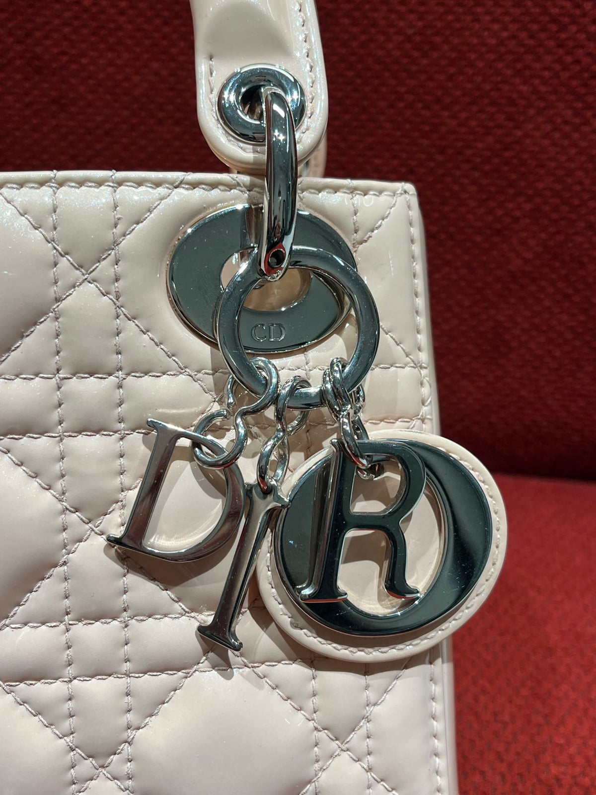 Lady dior mini pink patent leather