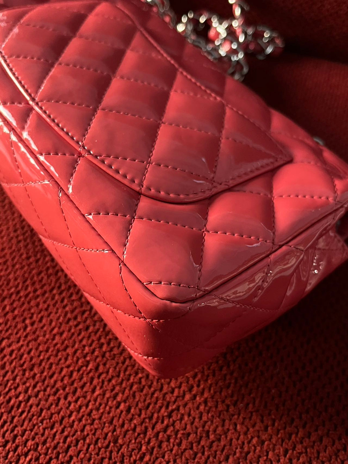 Chanel Timeless Classic flap mini rectangle patent pink