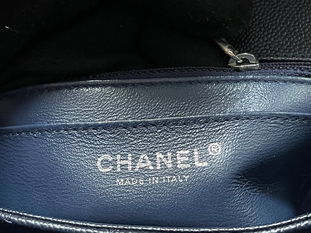 Chanel Timeless Classic Double Flap | mini | Blue Caviar | Silver Hardware | Pre-Owned |
