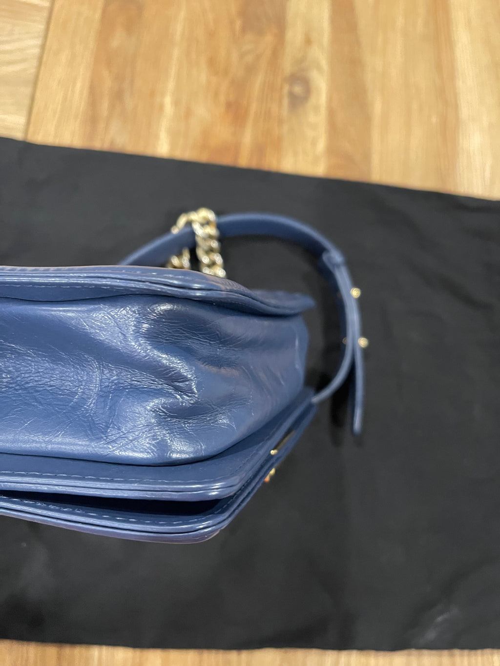 Chanel leboy small blue lambskin gold hardware