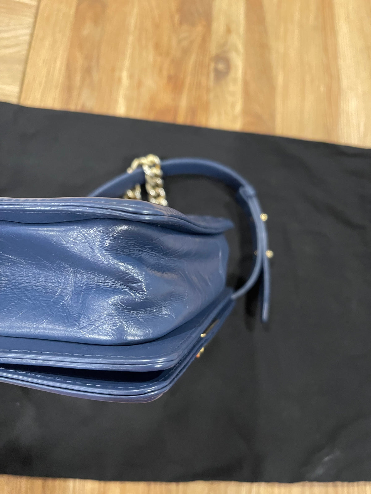 Chanel leboy small blue lambskin gold hardware