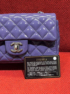 Chanel Timeless Classic flap mini rectangle patent purple