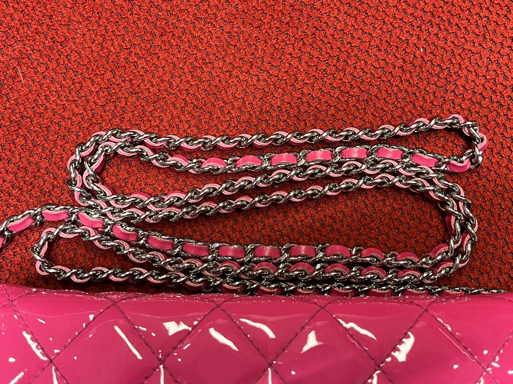 Chanel Timeless Wallet On Chain WOC pink patent leather