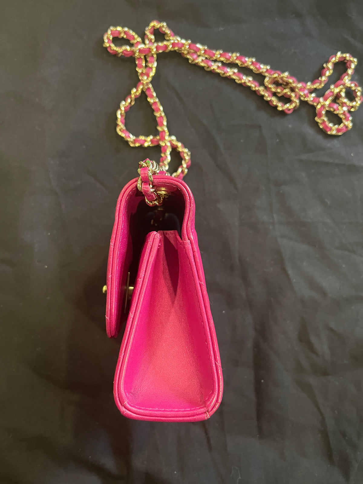 chanel small bag gold hardware pink