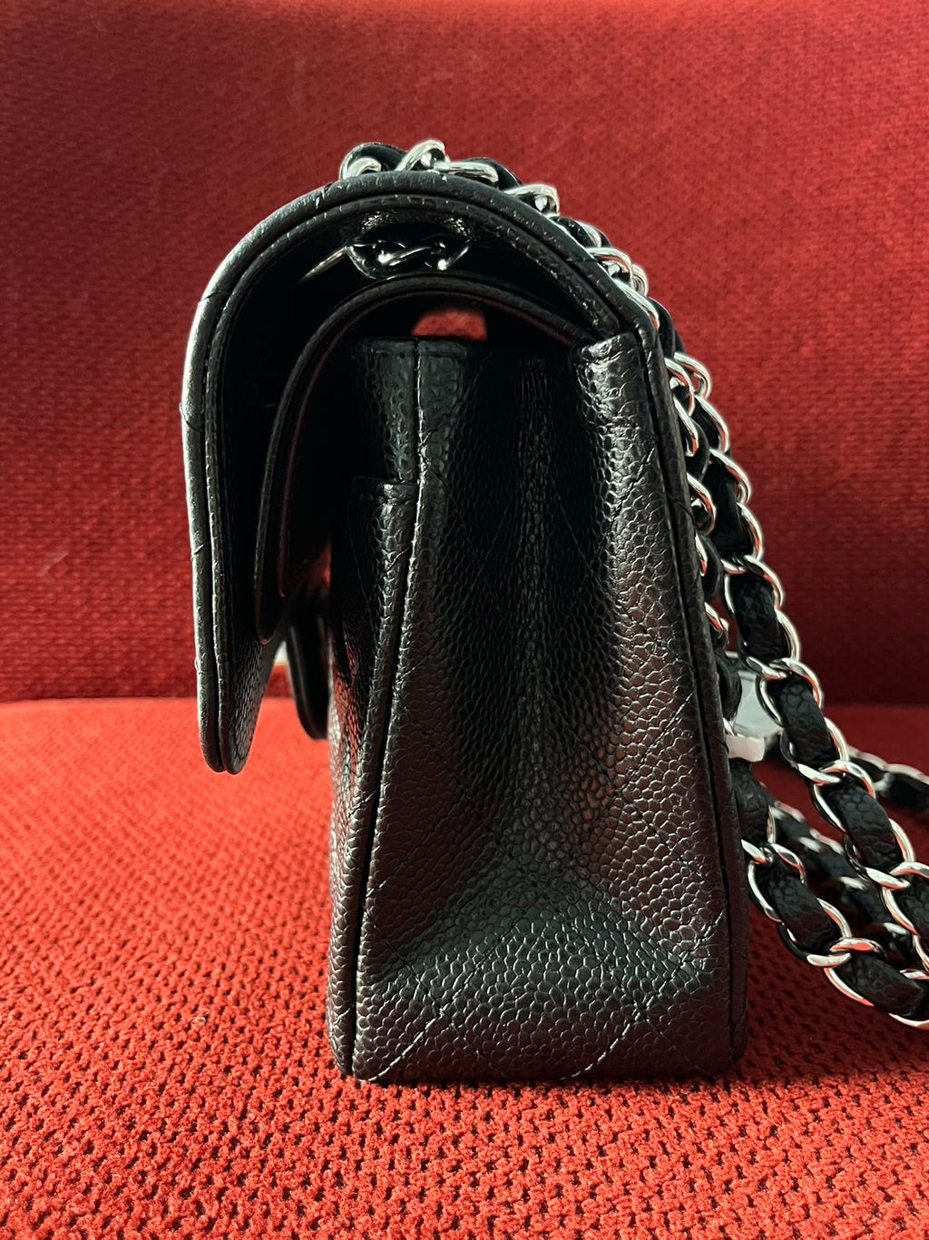 Chanel Timeless Classic Double Flap | small| Black Caviar | silver Hardware | Pre-Owned|microchip year 2023