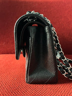 Chanel Timeless Classic Double Flap | small| Black Caviar | silver Hardware | Pre-Owned|microchip year 2023