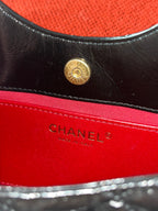 Chanel small hobo bag black crinkled calfskin gold hardware