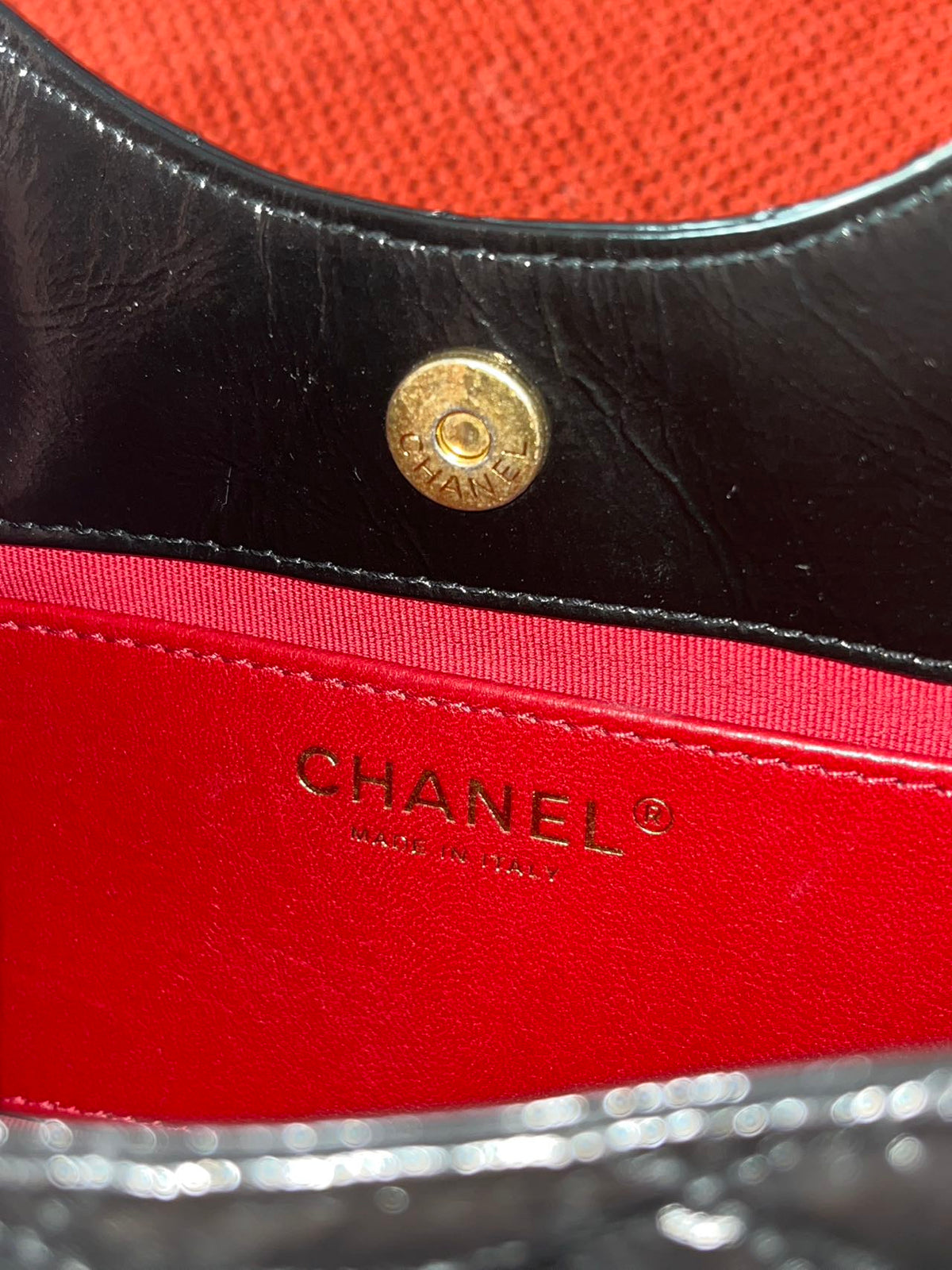 Chanel small hobo bag black crinkled calfskin gold hardware