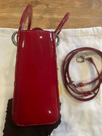 Lady dior mini red patent leather