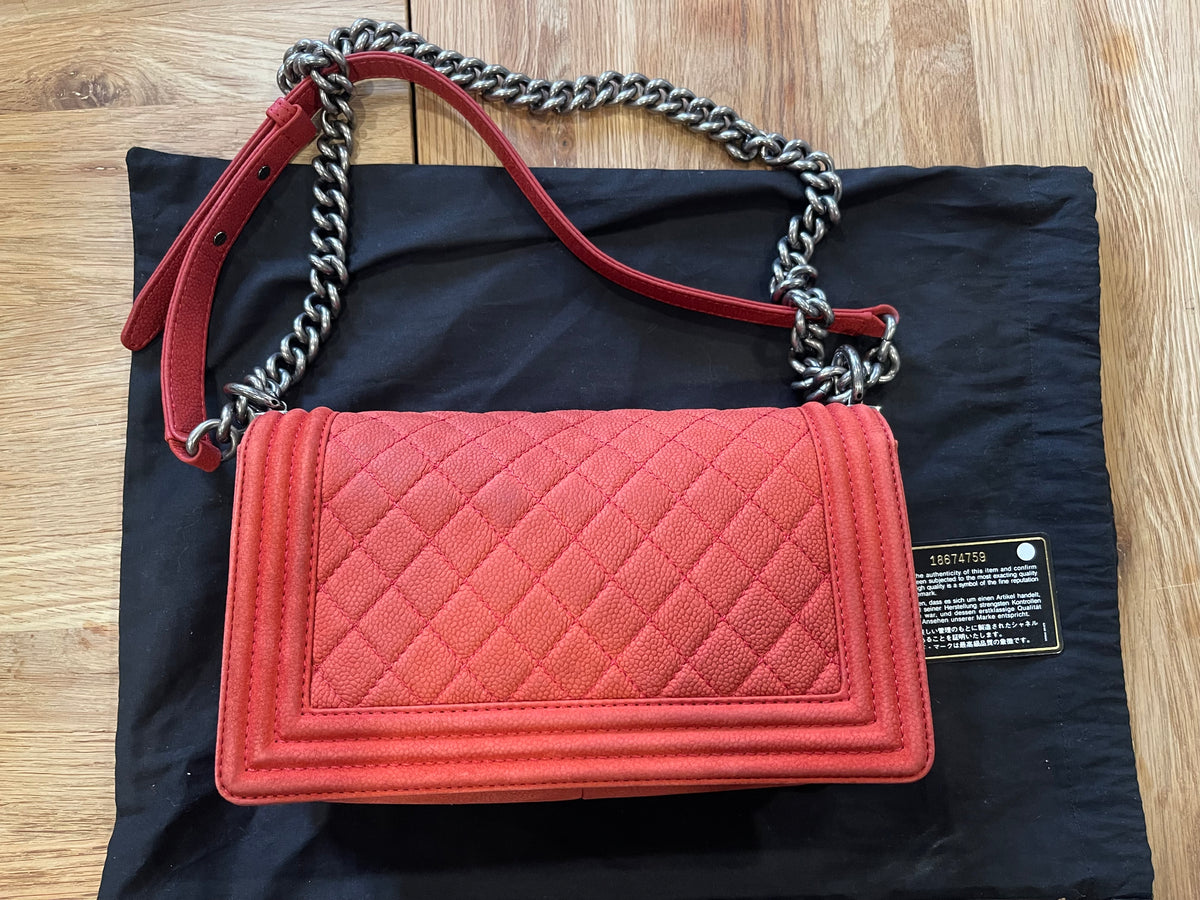 chanel leboy medium pink flap bag caviar silver hardware