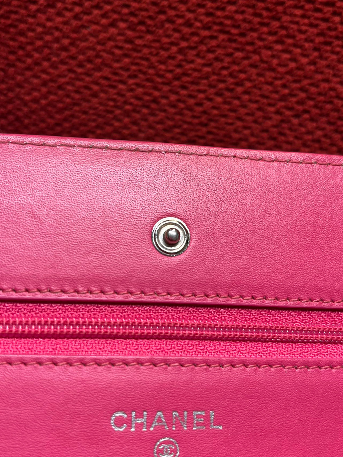 Chanel Timeless Wallet On Chain WOC pink patent leather