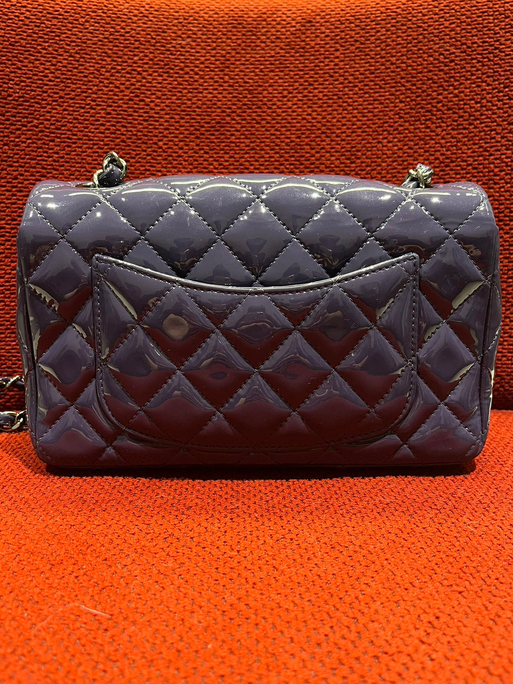 Chanel Timeless Classic flap mini rectangle patent purple