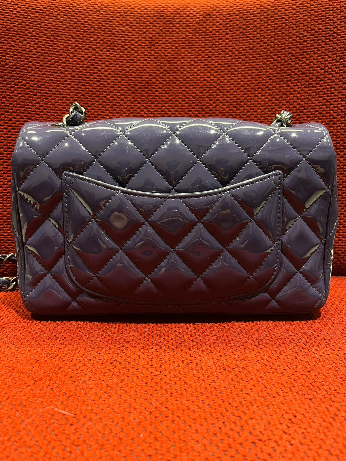 Chanel Timeless Classic flap mini rectangle patent purple