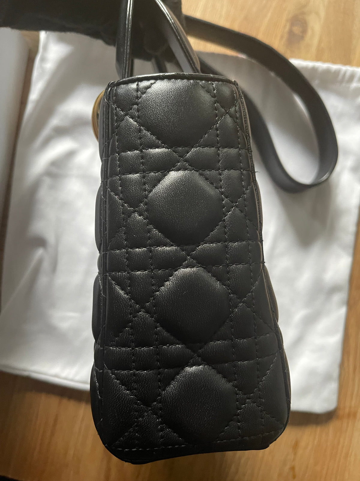 lady dior small black lambskin silver hardware
