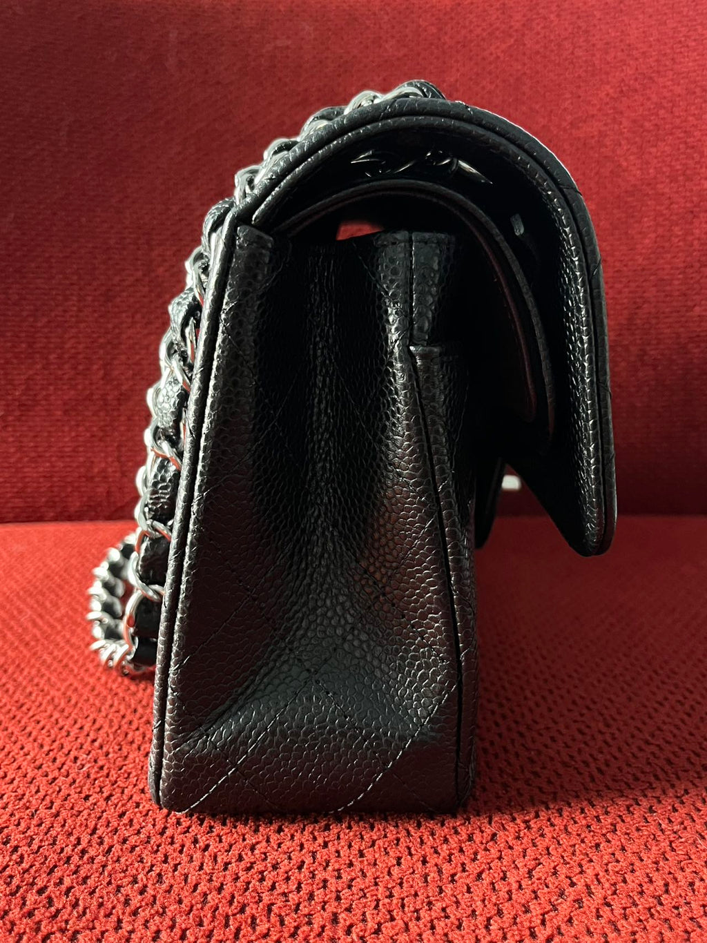 Chanel Timeless Classic Double Flap | small| Black Caviar | silver Hardware | Pre-Owned|microchip year 2023