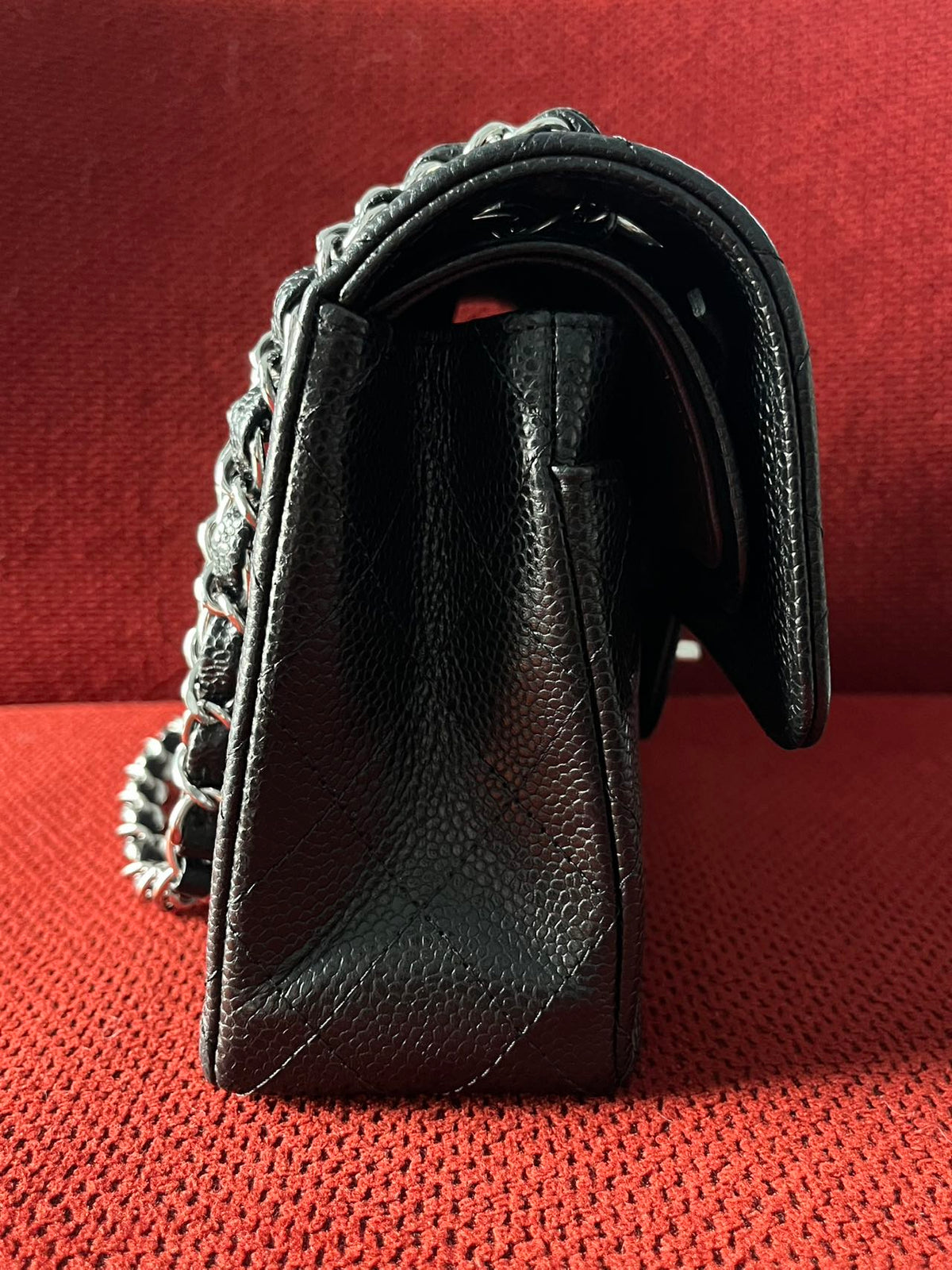 Chanel Timeless Classic Double Flap | small| Black Caviar | silver Hardware | Pre-Owned|microchip year 2023