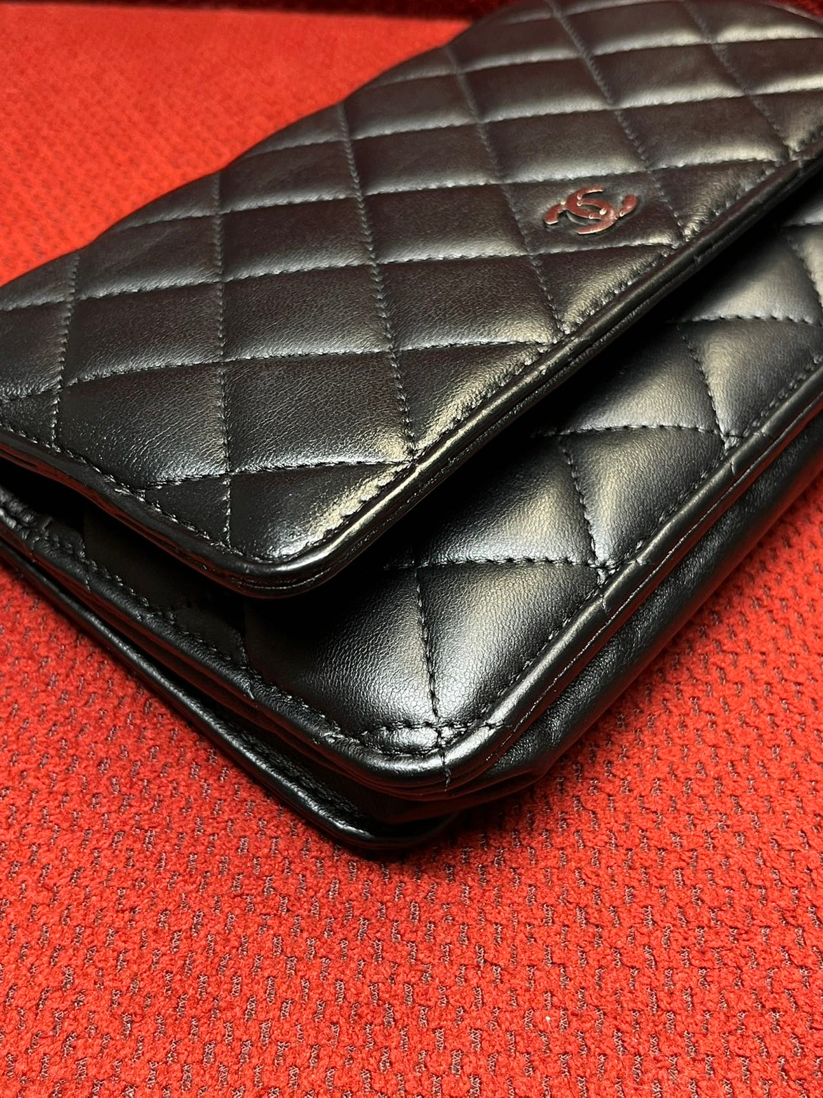Chanel Timeless Wallet On Chain WOC lambskin silver hardware