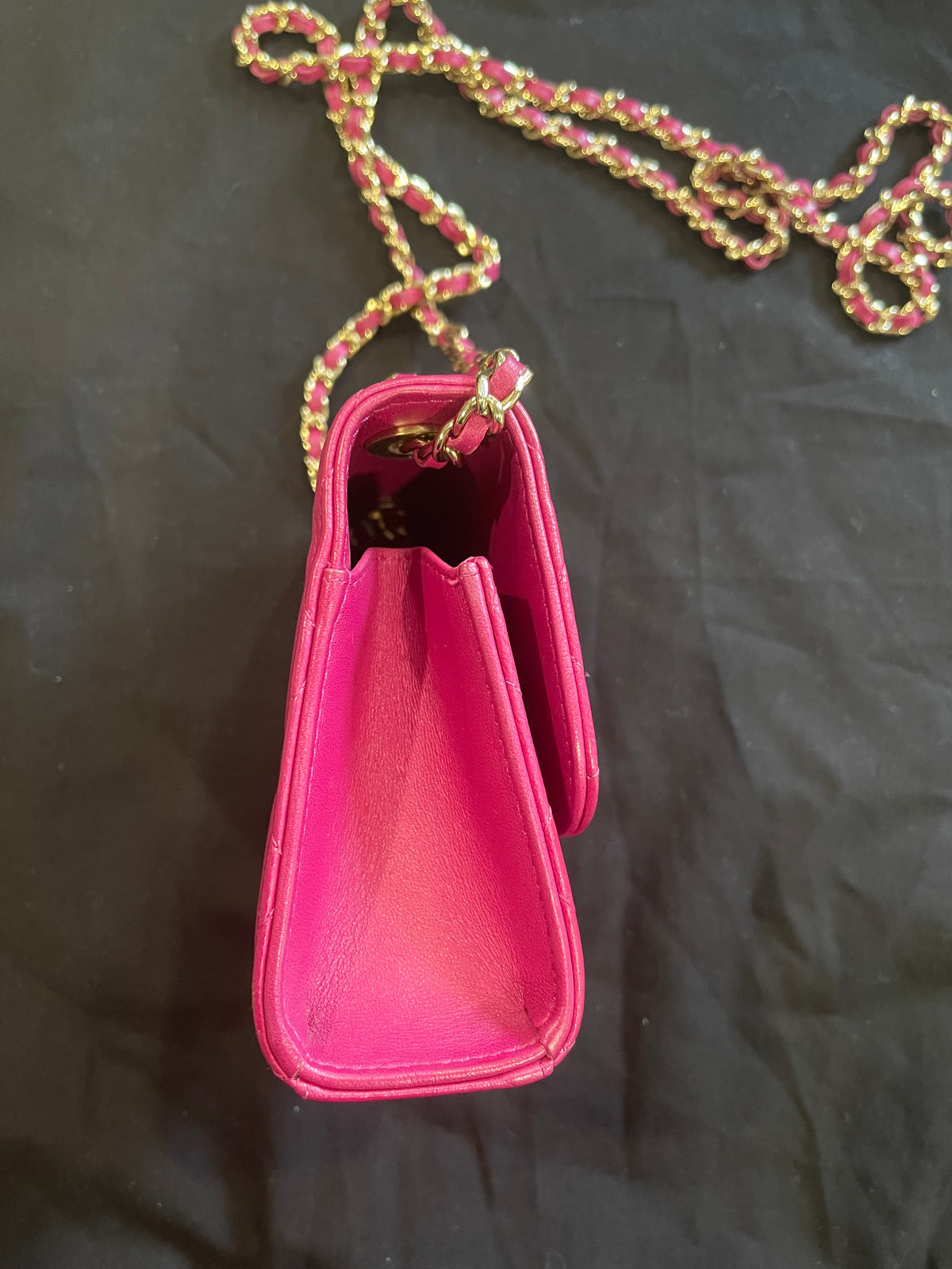 chanel small bag gold hardware pink