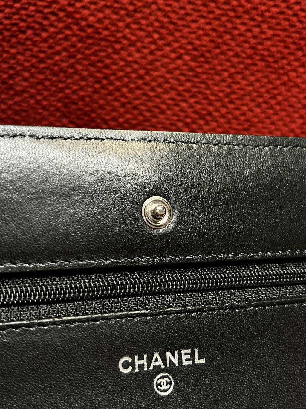 Chanel Timeless Wallet On Chain WOC lambskin silver hardware