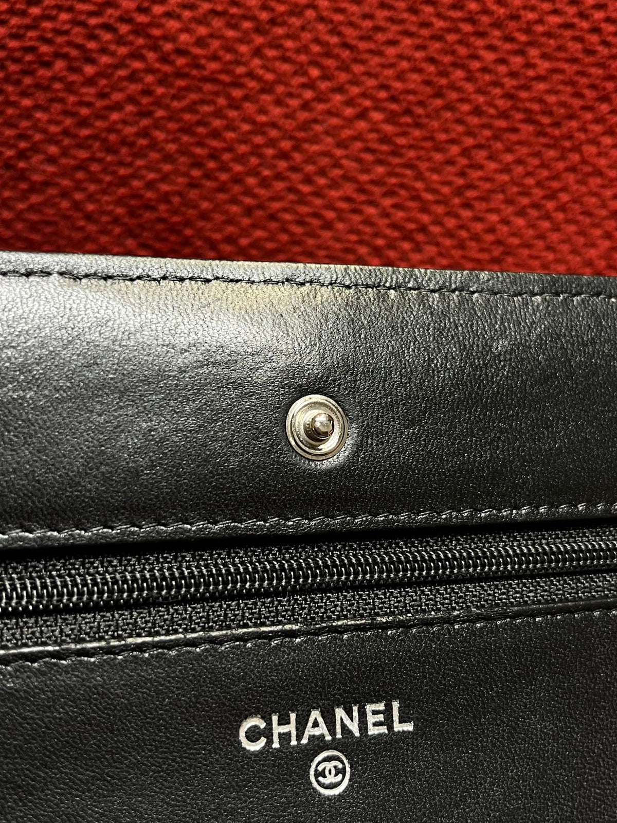 Chanel Timeless Wallet On Chain WOC lambskin silver hardware
