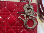 Lady dior mini red patent leather