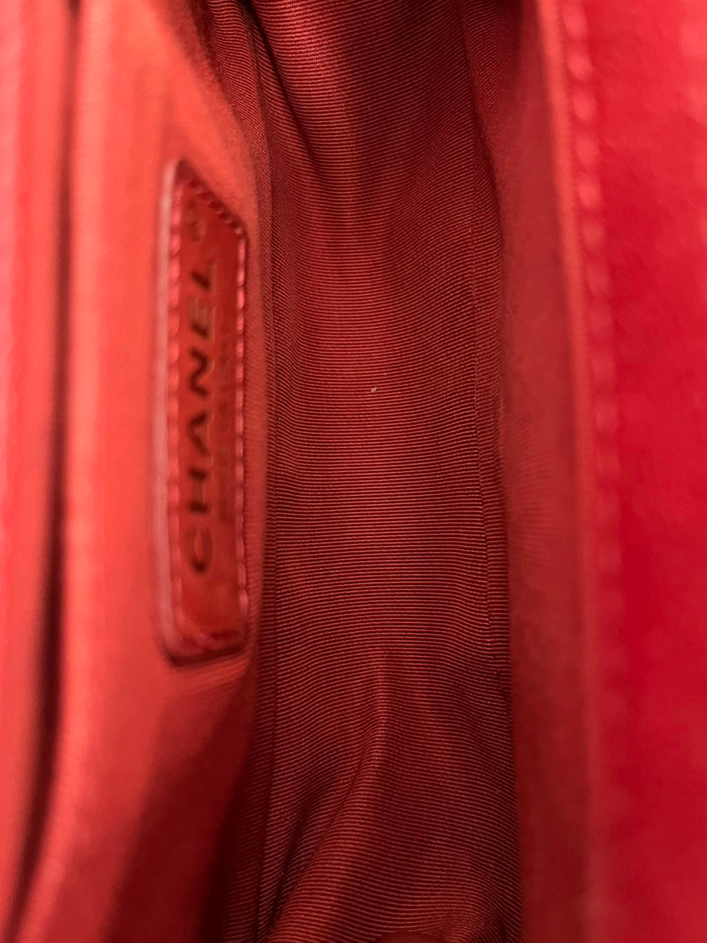 Chanel leboy small red caviar leather gold hardware