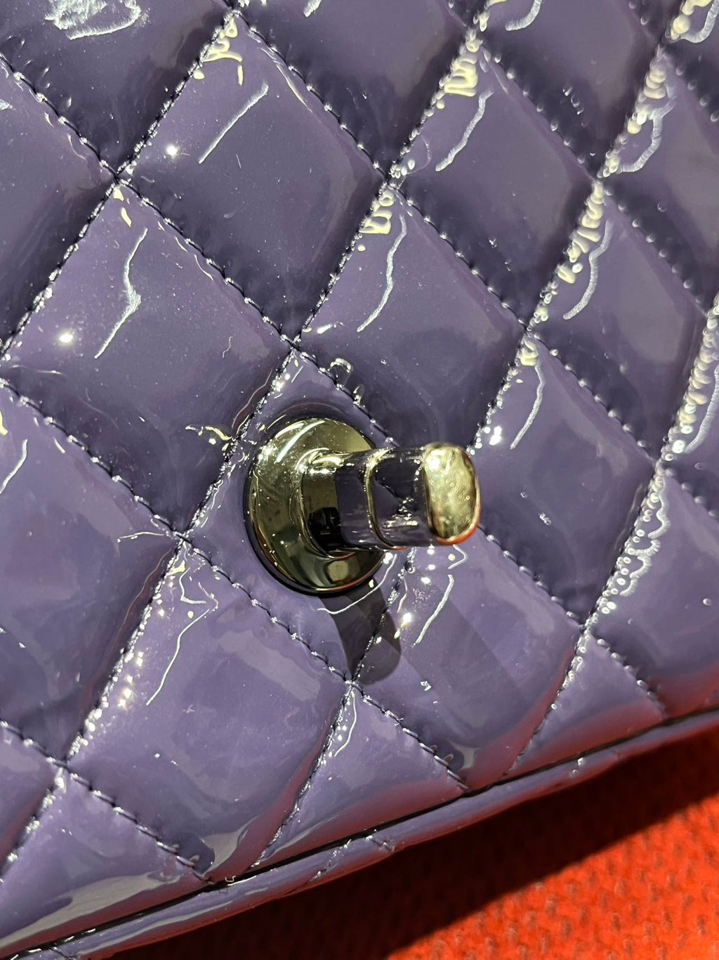 Chanel Timeless Classic flap mini rectangle patent purple