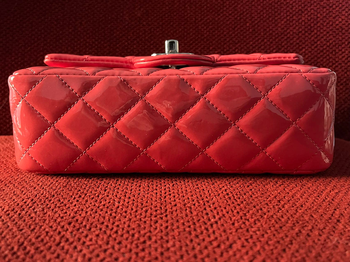 Chanel Timeless Classic flap mini rectangle patent pink