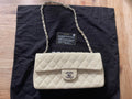 Chanel flap bag patent beige color