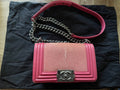 Chanel leboy small red caviar leather silver hardware