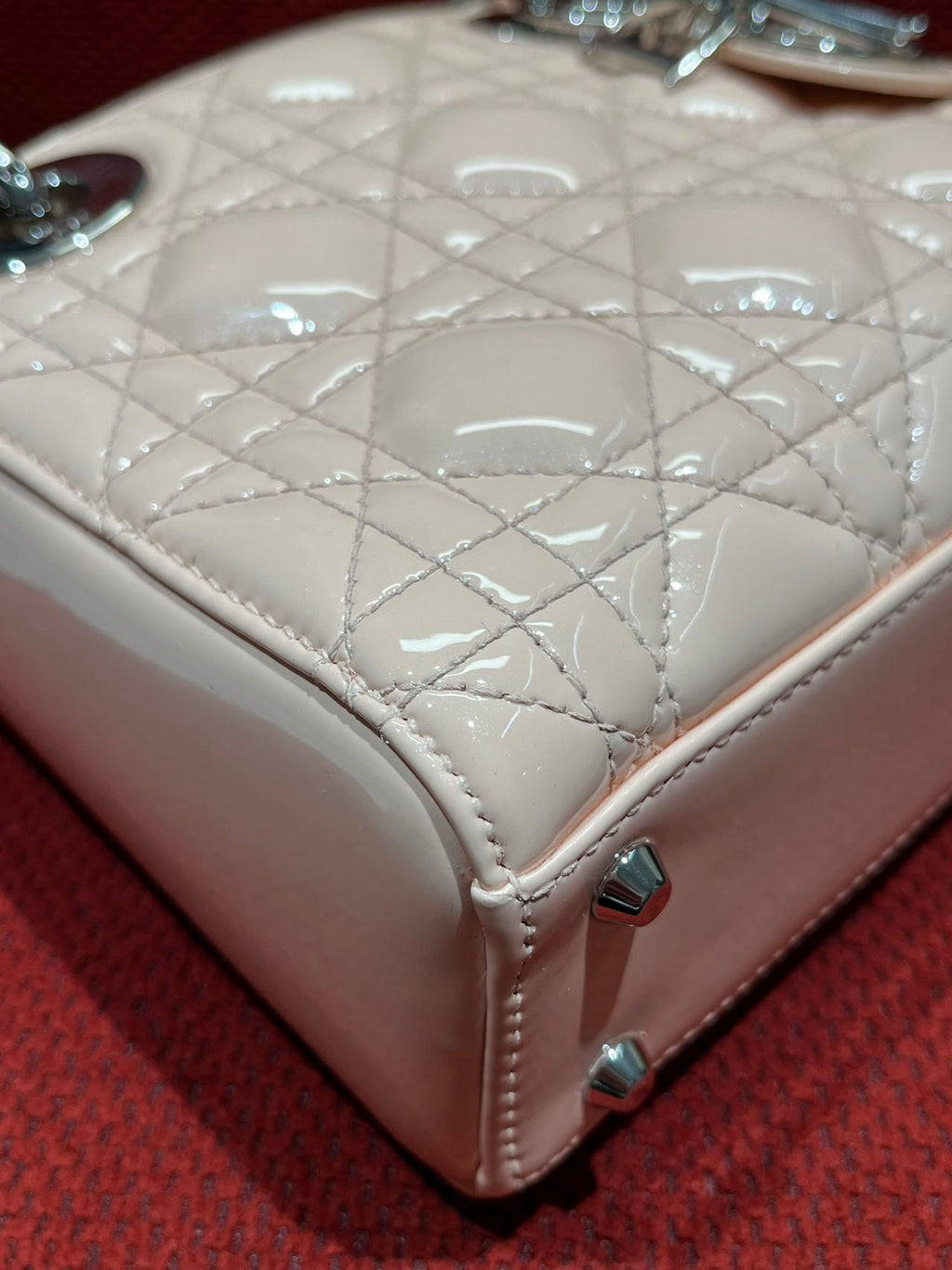 Lady dior mini pink patent leather