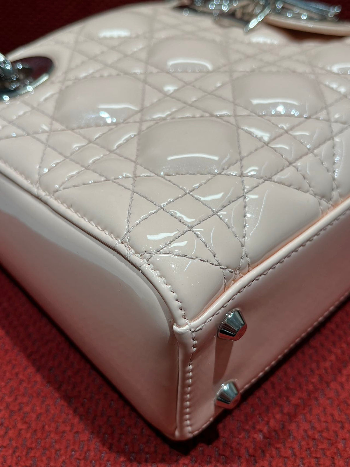Lady dior mini pink patent leather
