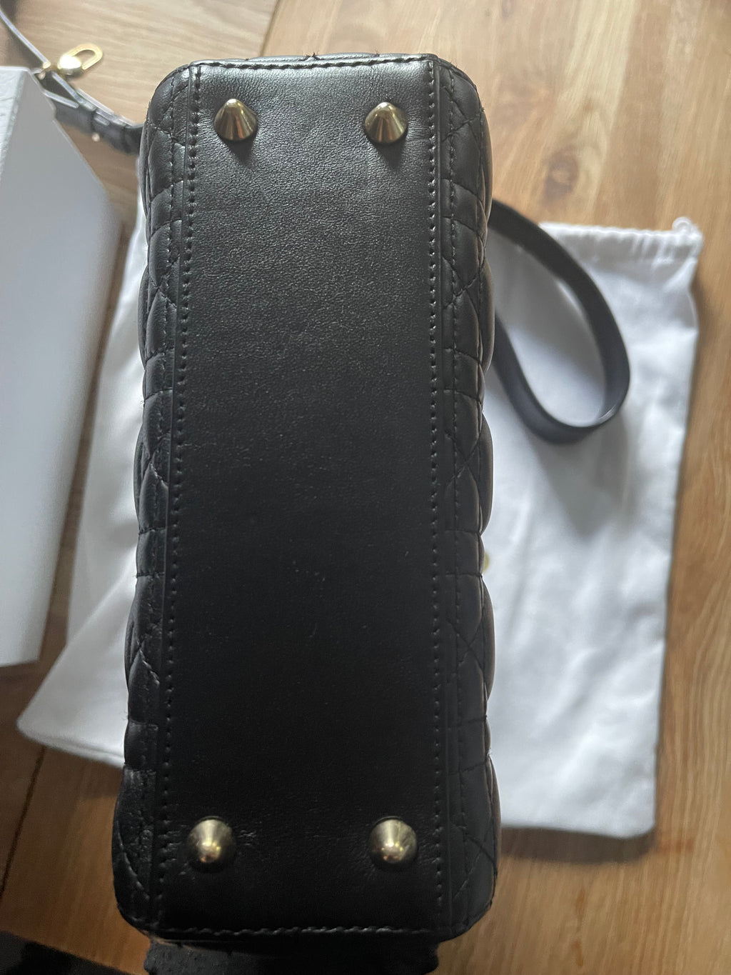 lady dior small black lambskin silver hardware