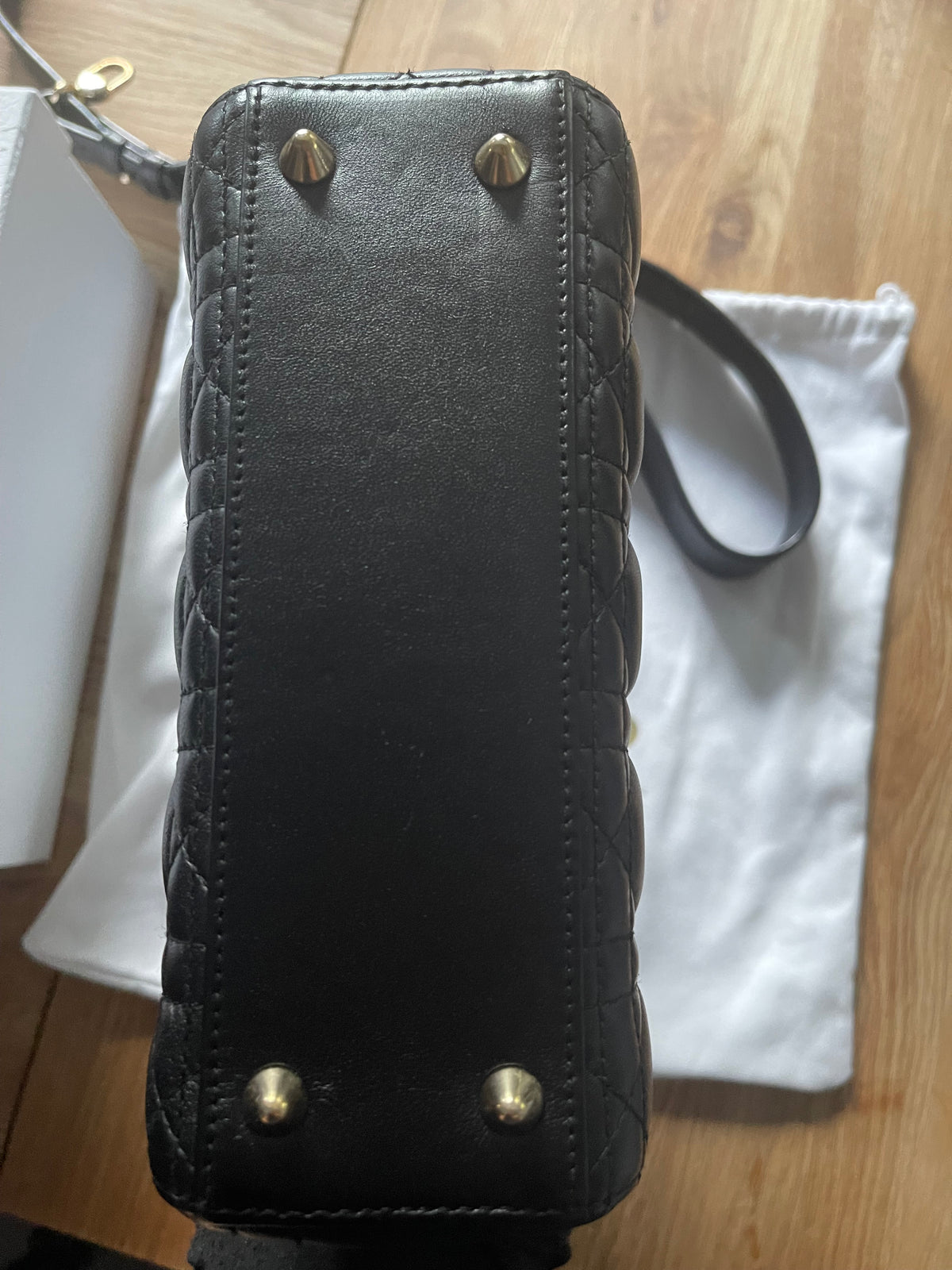 lady dior small black lambskin silver hardware