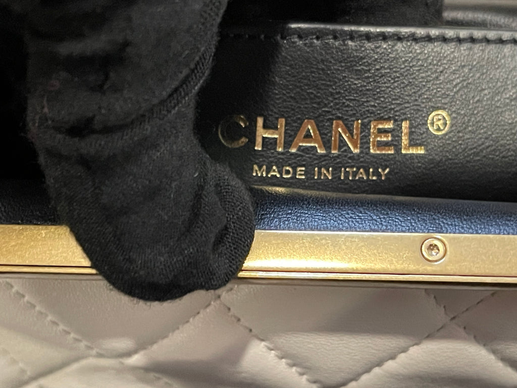 chanel small bag gold hardware white