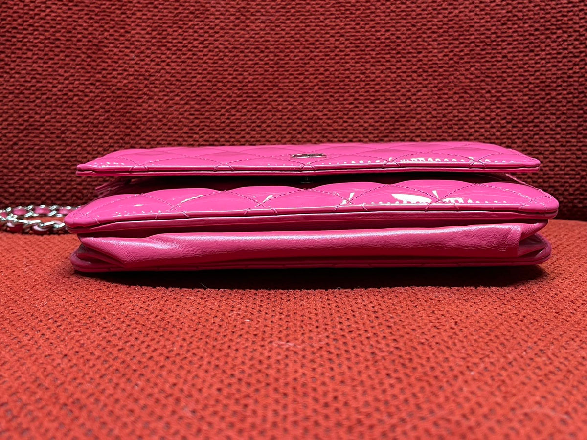 Chanel Timeless Wallet On Chain WOC pink patent leather