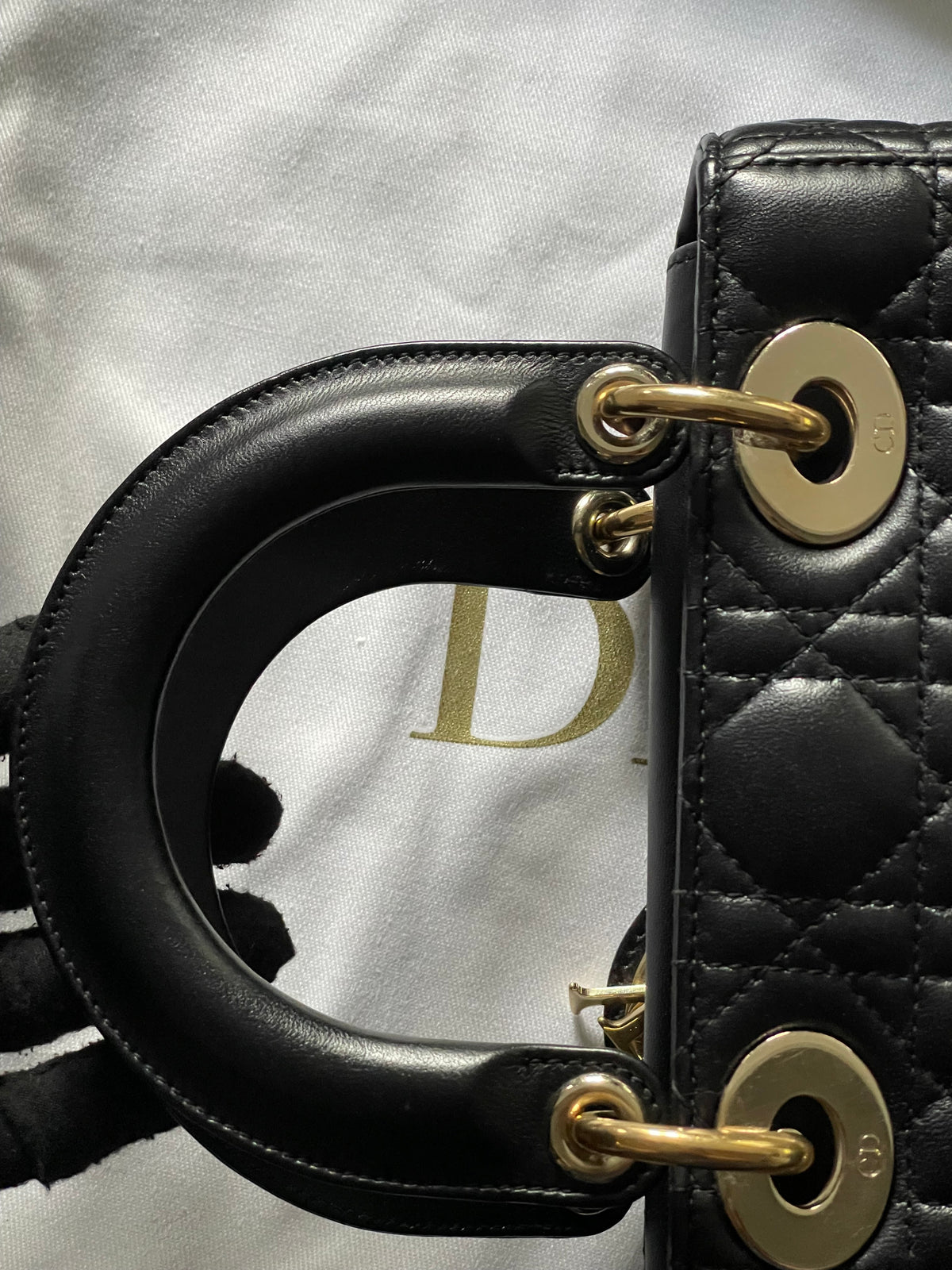 lady dior small black lambskin silver hardware