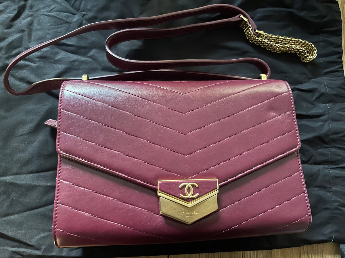 chanel flap bag red caviar leather