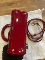 Lady dior mini red patent leather