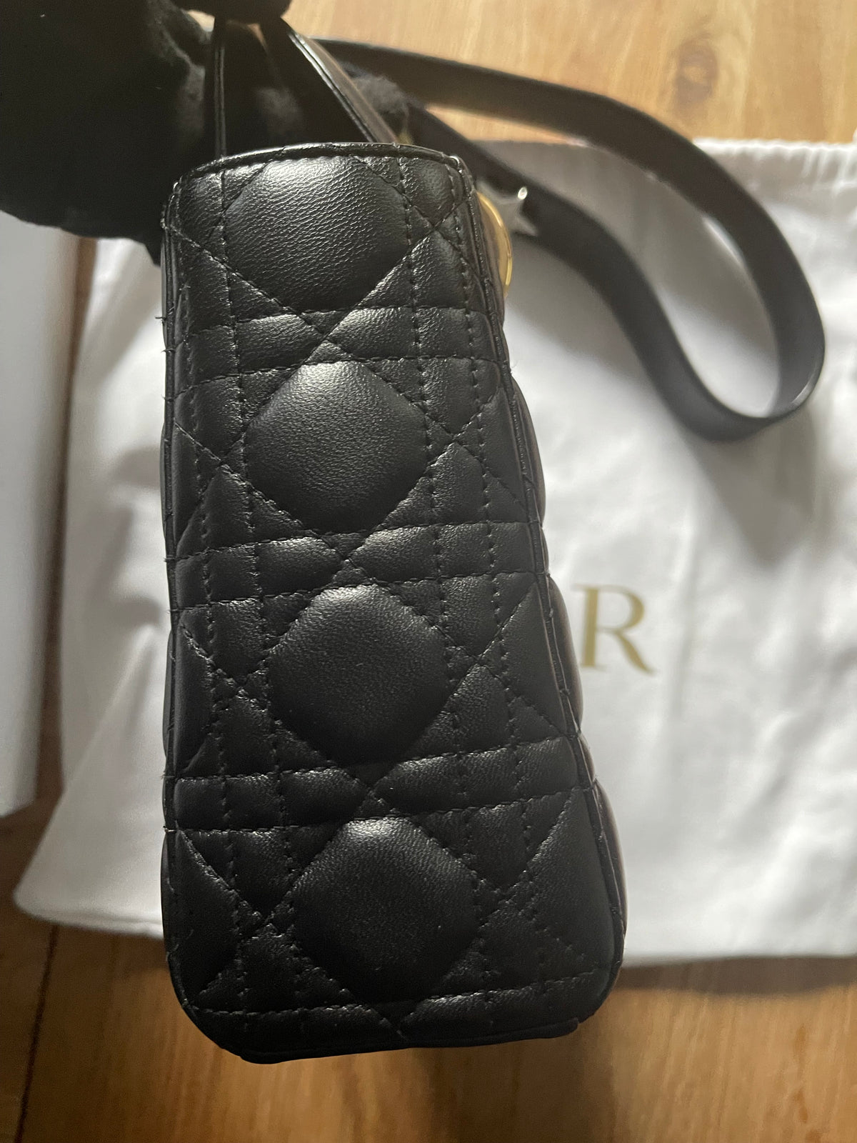 lady dior small black lambskin silver hardware