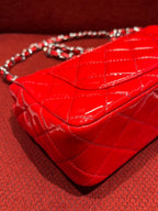 Chanel Timeless Classic flap mini rectangle patent red