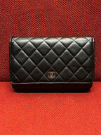 Chanel Timeless Wallet On Chain WOC lambskin silver hardware