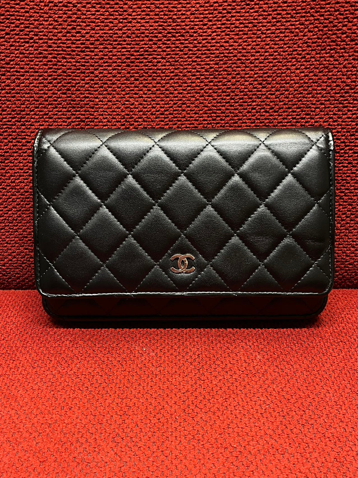 Chanel Timeless Wallet On Chain WOC lambskin silver hardware