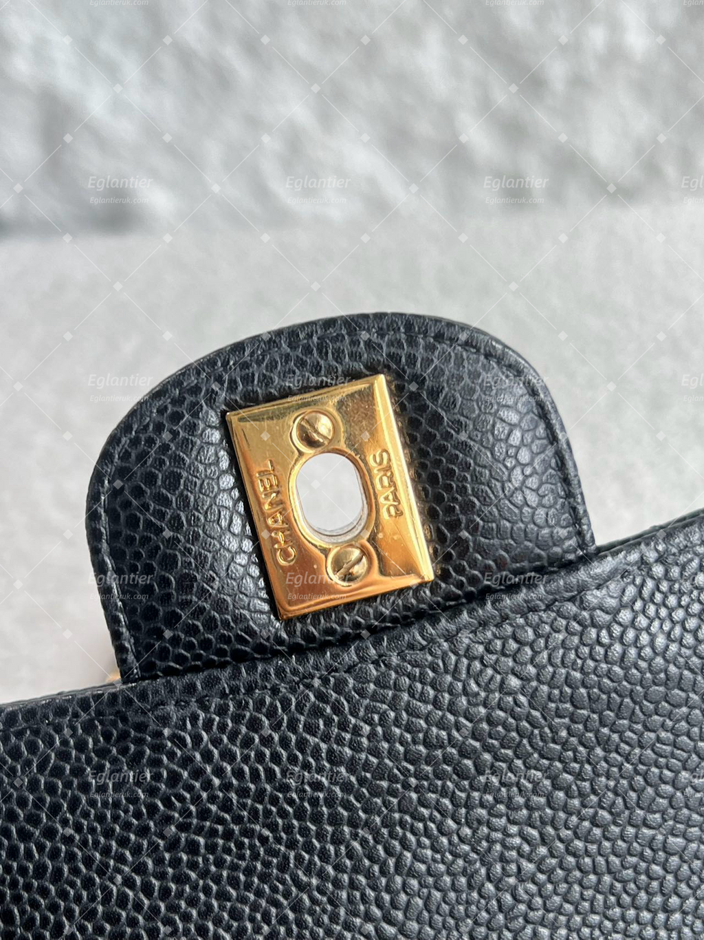 Chanel Timeless Classic Double Flap | Medium | Black Caviar | Gold Hardware | Pre-Owned|