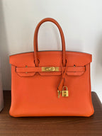 Hermès Birkin 30 Orange H Togo Leather Gold Hardware | Authentic Pre-Owned