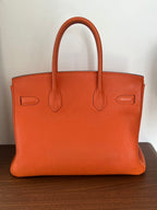 Hermès Birkin 30 Orange H Togo Leather Gold Hardware | Authentic Pre-Owned