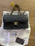 Chanel Timeless Classic Double flap small caviar black gold hardware